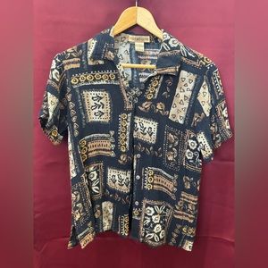 Notations Printed Button-Up - Size Small